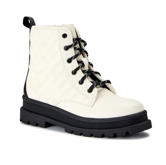 Girls Quilted Combat Boot - Picture 2 of 14